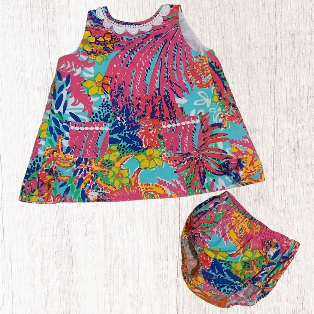 Lilly Pulitzer Colorful Tropical Pattern Baby 12-18 months Dress